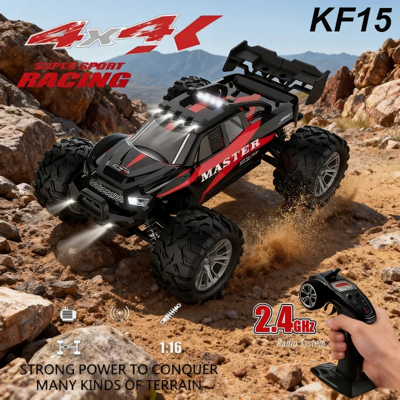 KF15 1:16 4WD Высокоскоростной радиоуправляемый автомобиль Внедорожный грузовик с дистанционным управлением и независимой подвеской Светодиодный светильник Подарок для мальчиков Девочек Взрослых
KF15 1:16 4WD Высокоскоростной радиоуправляемый автомобиль Внедорожный грузовик с дистанционным управлением и независимой подвеской Светодиодный светильник Подарок для мальчиков Девочек Взрослых