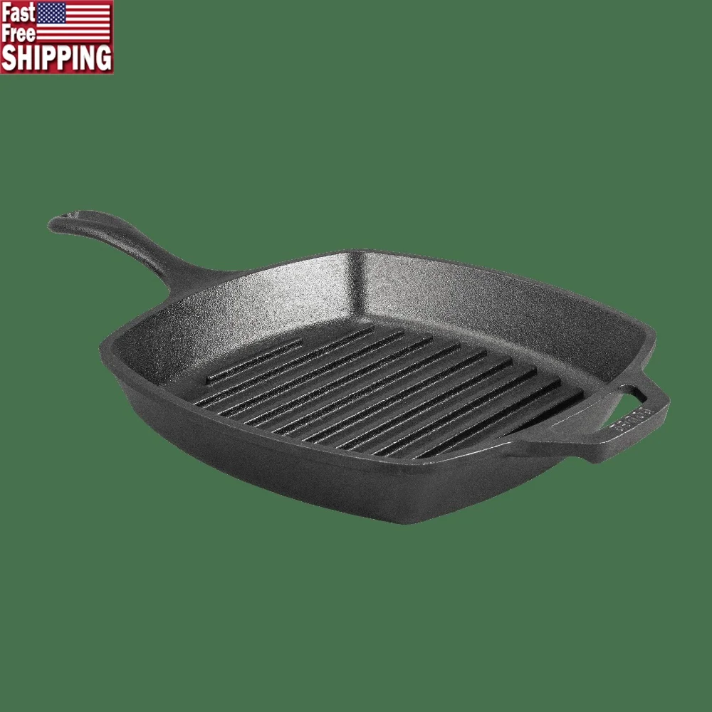 10.5 Inch Pre-Seasoned Cast Iron Grill Pan Nonstick Cooking Surface Induction Oven Safe High Heat Searing Easy Clean Family
10.5 Inch Pre-Seasoned Cast Iron Grill Pan Nonstick Cooking Surface Induction Oven Safe High Heat Searing Easy Clean Family