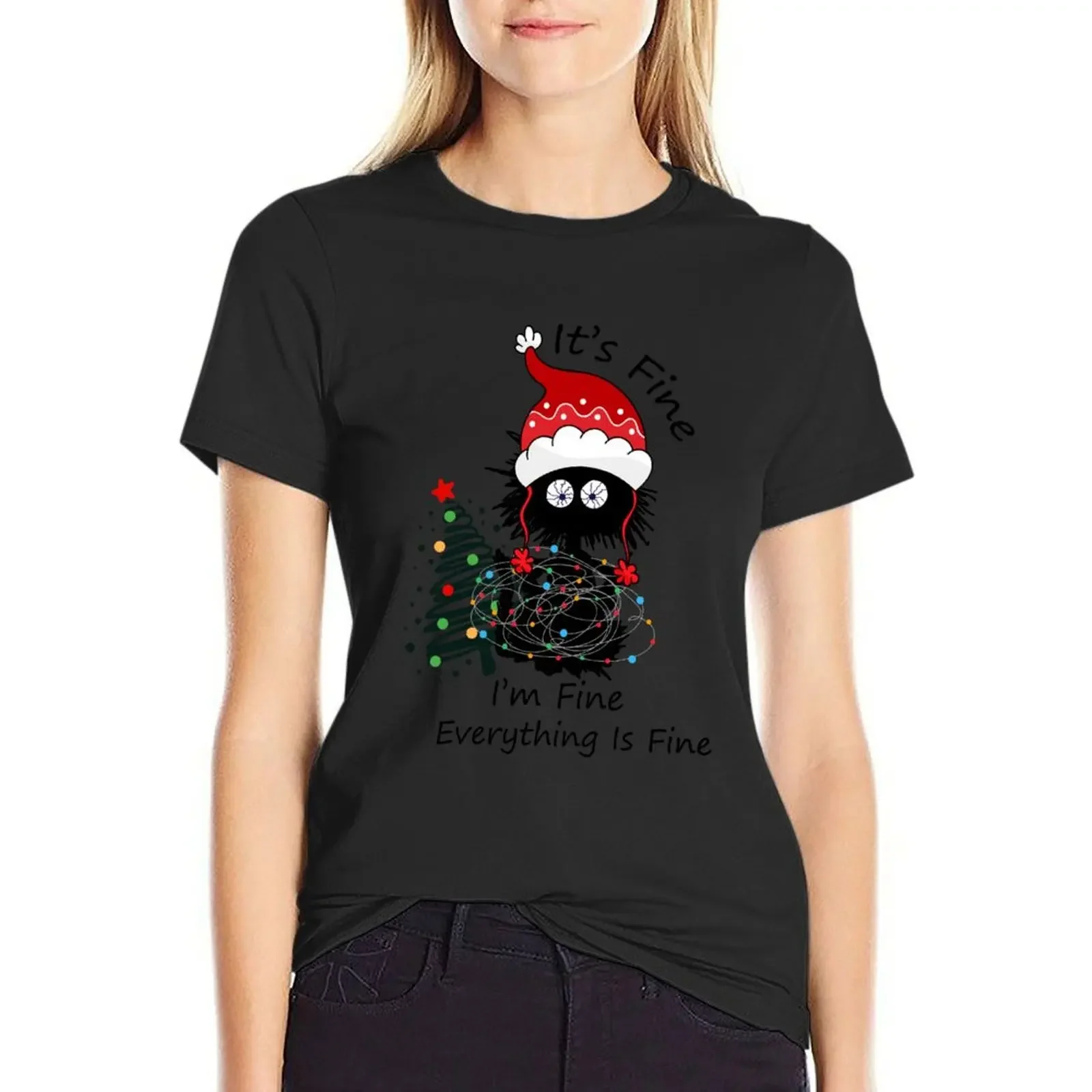 It's Fine I'm Fine Everything Is Fine Funny Christmas Black Cat T-Shirt cute tops sublime animal print tops T-shirt Women
It's Fine I'm Fine Everything Is Fine Funny Christmas Black Cat T-Shirt cute tops sublime animal print tops T-shirt Women