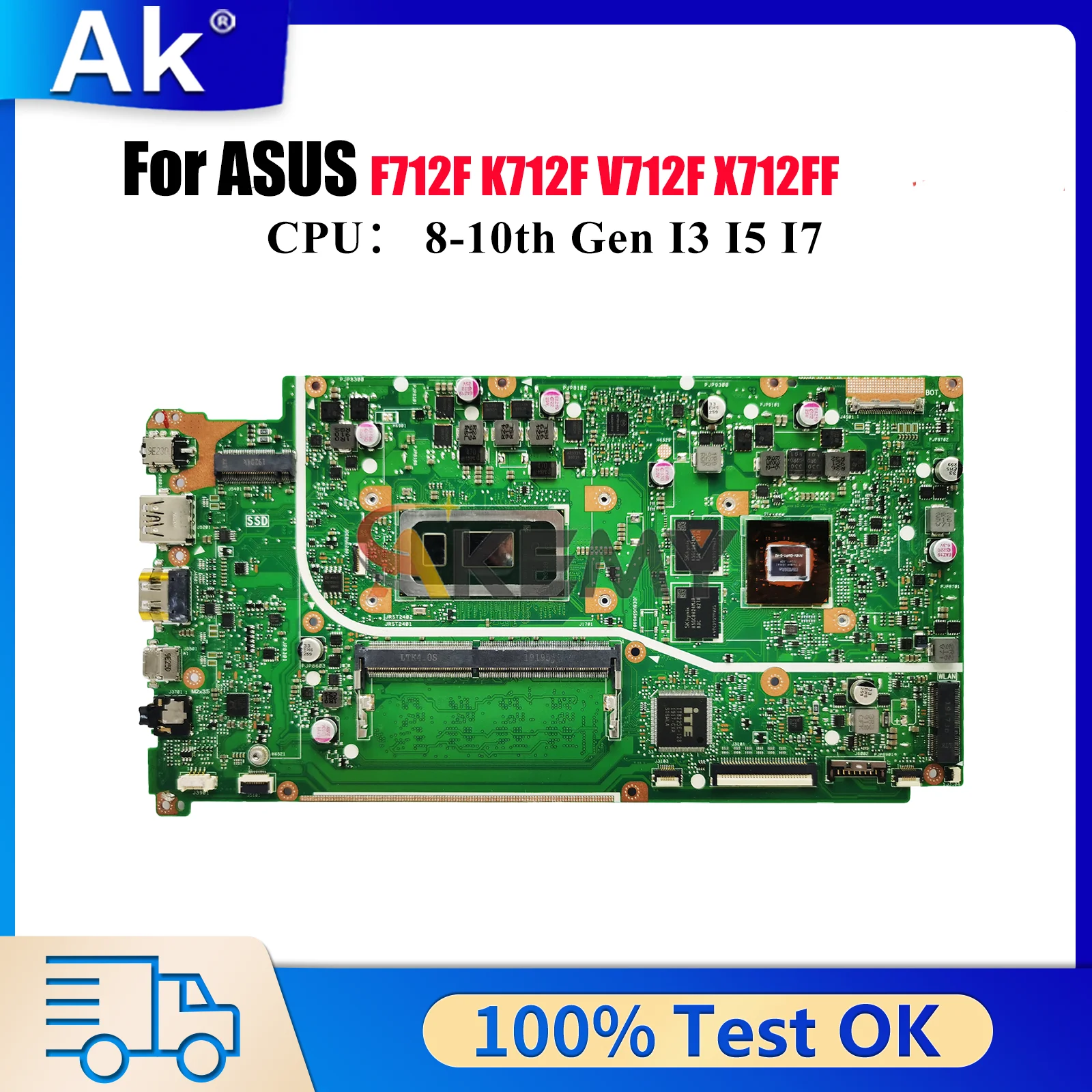 X712FF Материнская плата для ноутбука ASUS X712FJ X712FL V712F X712F F712F X712FF X712FLC X712FJG X712FB K712F Материнская плата с процессором I3 I5 I7
X712FF Материнская плата для ноутбука ASUS X712FJ X712FL V712F X712F F712F X712FF X712FLC X712FJG X712FB K712F Материнская плата с процессором I3 I5 I7