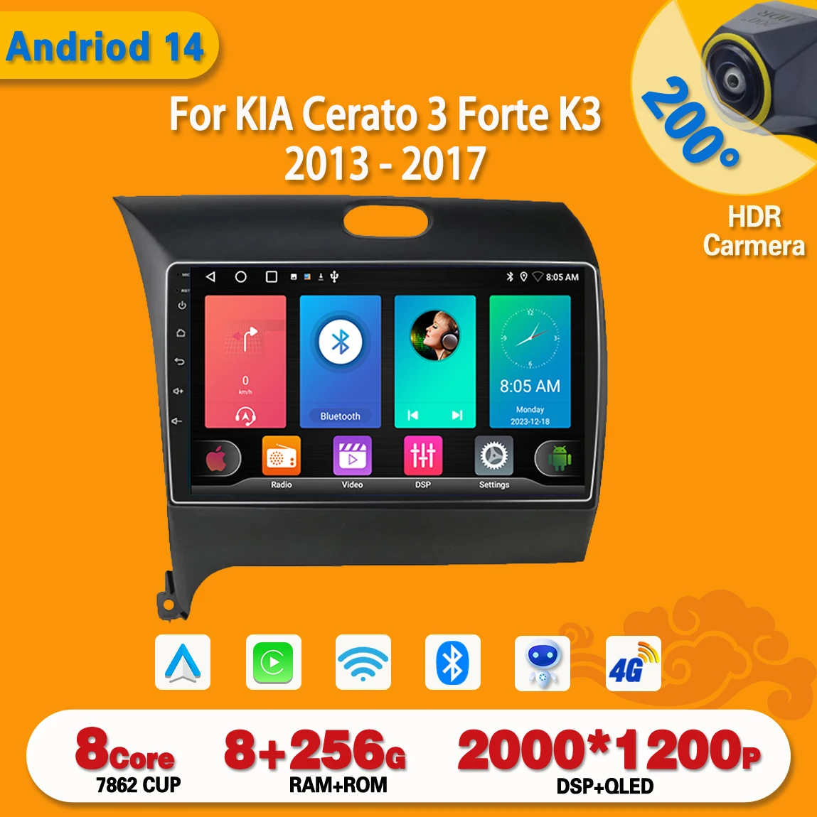 Car Radio Carplay Android 14 For KIA Cerato 3 Forte K3 2013-2017 Multimedia Video Player Touch Screen Navigation GPS Auto Stereo
Car Radio Carplay Android 14 For KIA Cerato 3 Forte K3 2013-2017 Multimedia Video Player Touch Screen Navigation GPS Auto Stereo