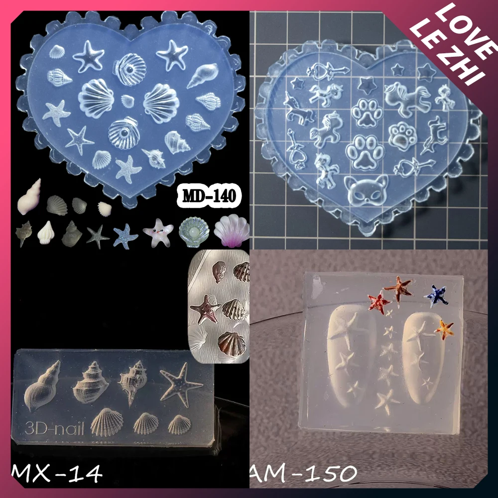 Summer Marine Jellyfish Conch Shell Starfish Goldfish 3D Silicone Nail Mold Diy Star Gem Letter Figure Nail Art Mold Accessories
Summer Marine Jellyfish Conch Shell Starfish Goldfish 3D Silicone Nail Mold Diy Star Gem Letter Figure Nail Art Mold Accessories