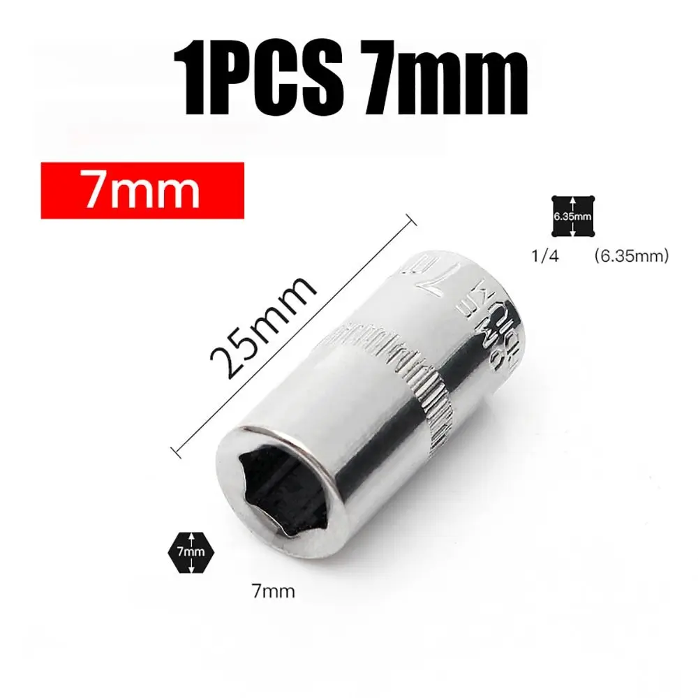 1Pcs New For Ratchet Torque Wrench Hex Short Socket Hand Tool Double End Metric Key Sleeve 1/4" 6.35mm Head 4-14mm Drive Socket
1Pcs New For Ratchet Torque Wrench Hex Short Socket Hand Tool Double End Metric Key Sleeve 1/4" 6.35mm Head 4-14mm Drive Socket