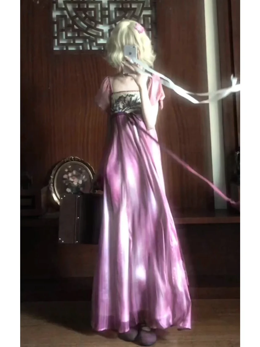 Casual Style Gold-Vermeil Necklace Purple Summer Fairy Waist-Cinching Slimming Long Dress for plus Size Women Fashionable Cas...
Casual Style Gold-Vermeil Necklace Purple Summer Fairy Waist-Cinching Slimming Long Dress for plus Size Women Fashionable Cas...