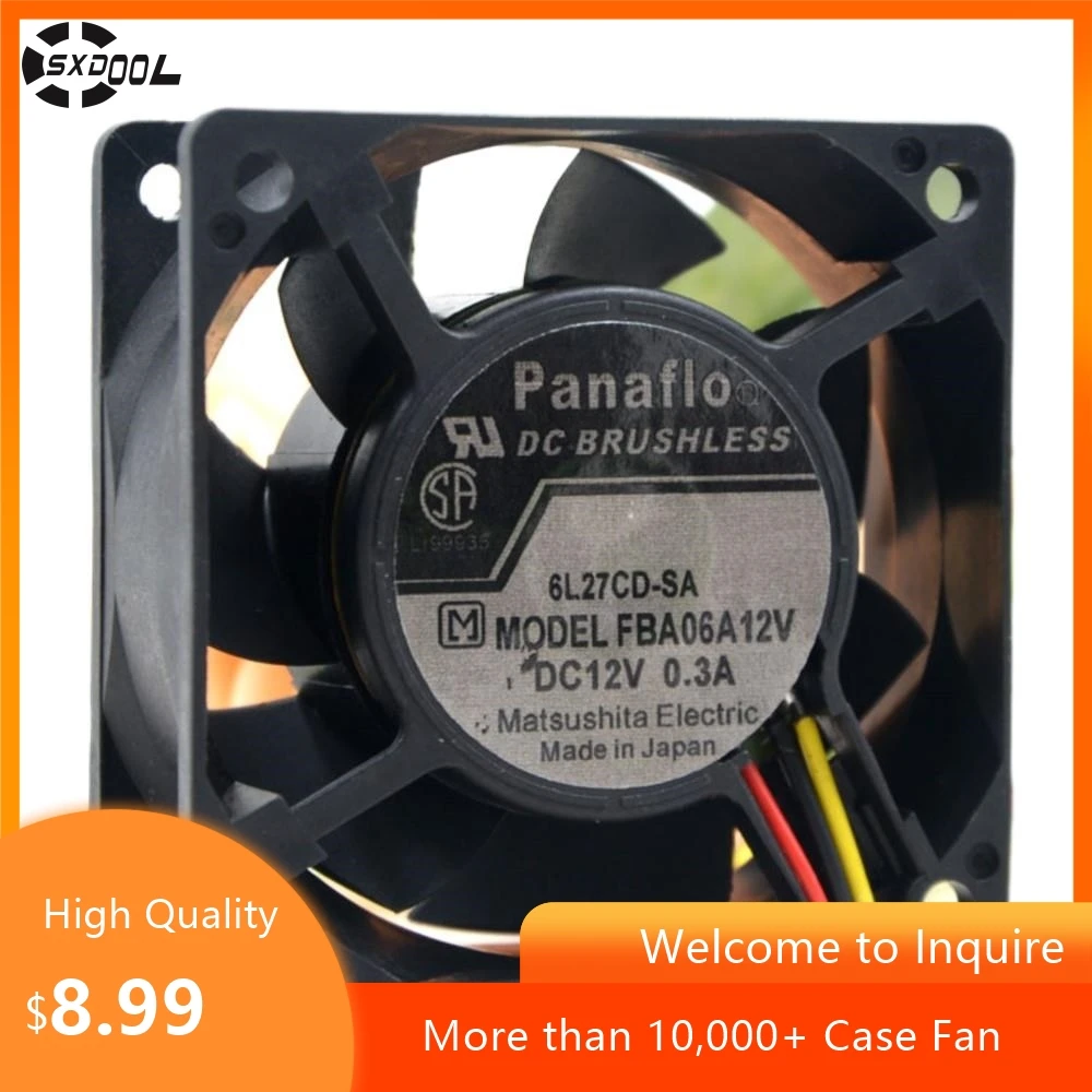 for Panaflo FBA06A12V 60mm X 15mm DC 12V 0.3A Three-Wire Cooling Fan 3650 RPM for Servers, PCs, and Electronics
for Panaflo FBA06A12V 60mm X 15mm DC 12V 0.3A Three-Wire Cooling Fan 3650 RPM for Servers, PCs, and Electronics