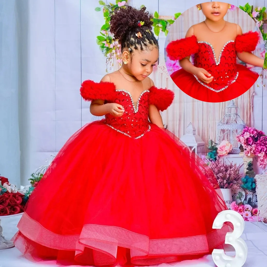 Lovely Flower Girl Dress Tulle Fluffy Sheer Neck Pleated Ruffles Tiered for Wedding Ball Dresses Kids Birthday Party Gowns
Lovely Flower Girl Dress Tulle Fluffy Sheer Neck Pleated Ruffles Tiered for Wedding Ball Dresses Kids Birthday Party Gowns