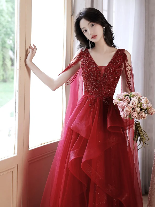 Red Evening Gown Women's Ultra Fairy Light Veil Spring Summer V-neck Wedding Dress 2025 New Style High Waist A-line Skirt
Red Evening Gown Women's Ultra Fairy Light Veil Spring Summer V-neck Wedding Dress 2025 New Style High Waist A-line Skirt