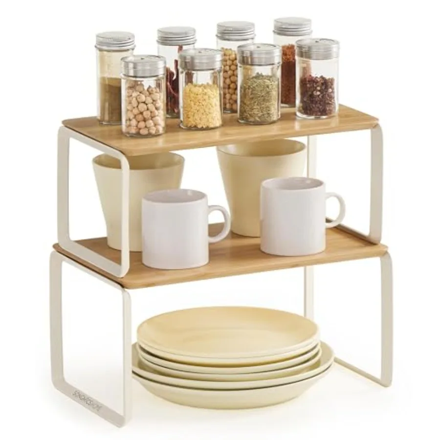 Cabinet Organizer Shelf Set of 2 Kitchen Counter Shelves Kitchen Storage Spice Rack Stackable Expandable Metal and Bamboo Light
Cabinet Organizer Shelf Set of 2 Kitchen Counter Shelves Kitchen Storage Spice Rack Stackable Expandable Metal and Bamboo Light