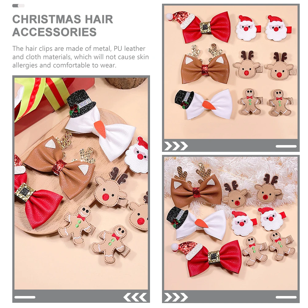 9pcs Christmas Hair Clips For Girls Bow Barrettes Glitter Hairpins Pu Antler Hat Clips Party Accessories Xmas Gifts 
9pcs Christmas Hair Clips For Girls Bow Barrettes Glitter Hairpins Pu Antler Hat Clips Party Accessories Xmas Gifts