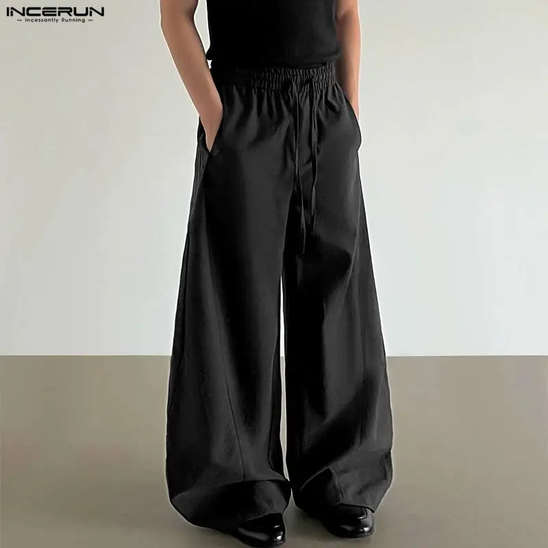 INCERUN Men Pants Solid Color Drawstring Joggers Loose Wide Leg Trousers For Man Streetwear 2026 Fashion Casual Male Long Pants
INCERUN Men Pants Solid Color Drawstring Joggers Loose Wide Leg Trousers For Man Streetwear 2026 Fashion Casual Male Long Pants