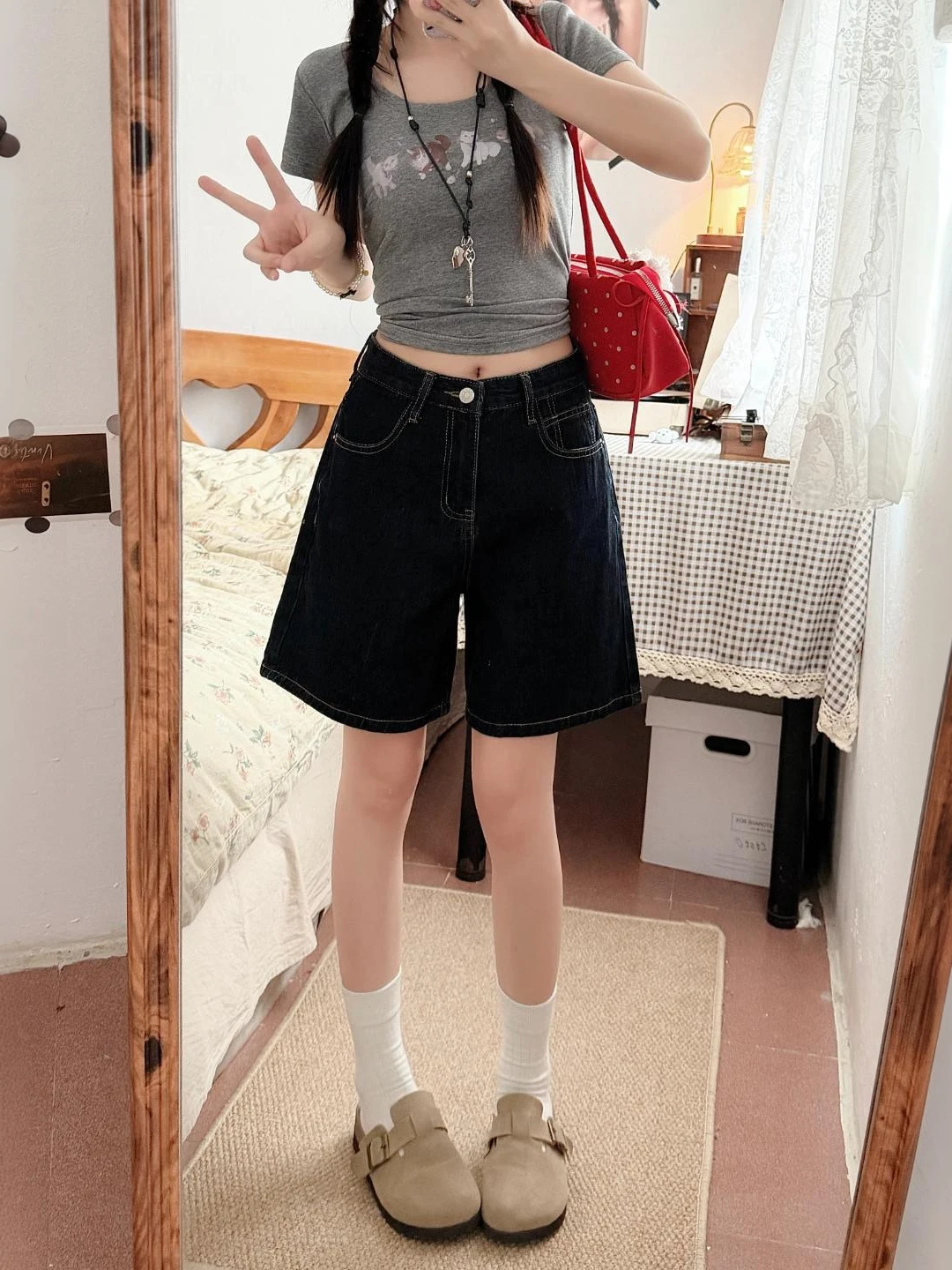 Deep Blue Denim Short Pants Women's Summer High Waist A-Line Wide Leg Straight Cut Trousers Flattering Hip Covering plus Size
Deep Blue Denim Short Pants Women's Summer High Waist A-Line Wide Leg Straight Cut Trousers Flattering Hip Covering plus Size