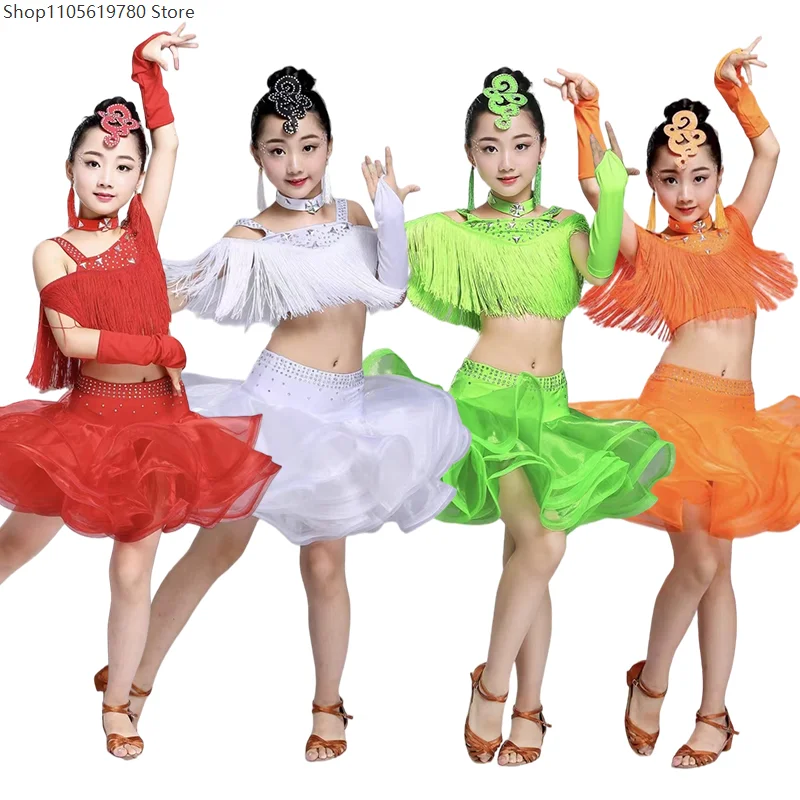 Girls Tassel Latin Dance Two Piece Set Tango Cha Cha Samba Professional Competition Stage Performance Cosplay Matching Outfit
Girls Tassel Latin Dance Two Piece Set Tango Cha Cha Samba Professional Competition Stage Performance Cosplay Matching Outfit