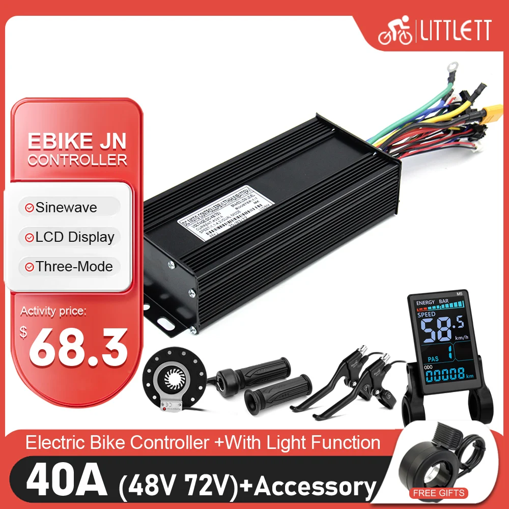 Ebike SineWave 3 mode controller set 48V 72V 40A with Learning Function UKC1 LCD Color Display For 1000W-2000W Electric Bike Kit
Ebike SineWave 3 mode controller set 48V 72V 40A with Learning Function UKC1 LCD Color Display For 1000W-2000W Electric Bike Kit