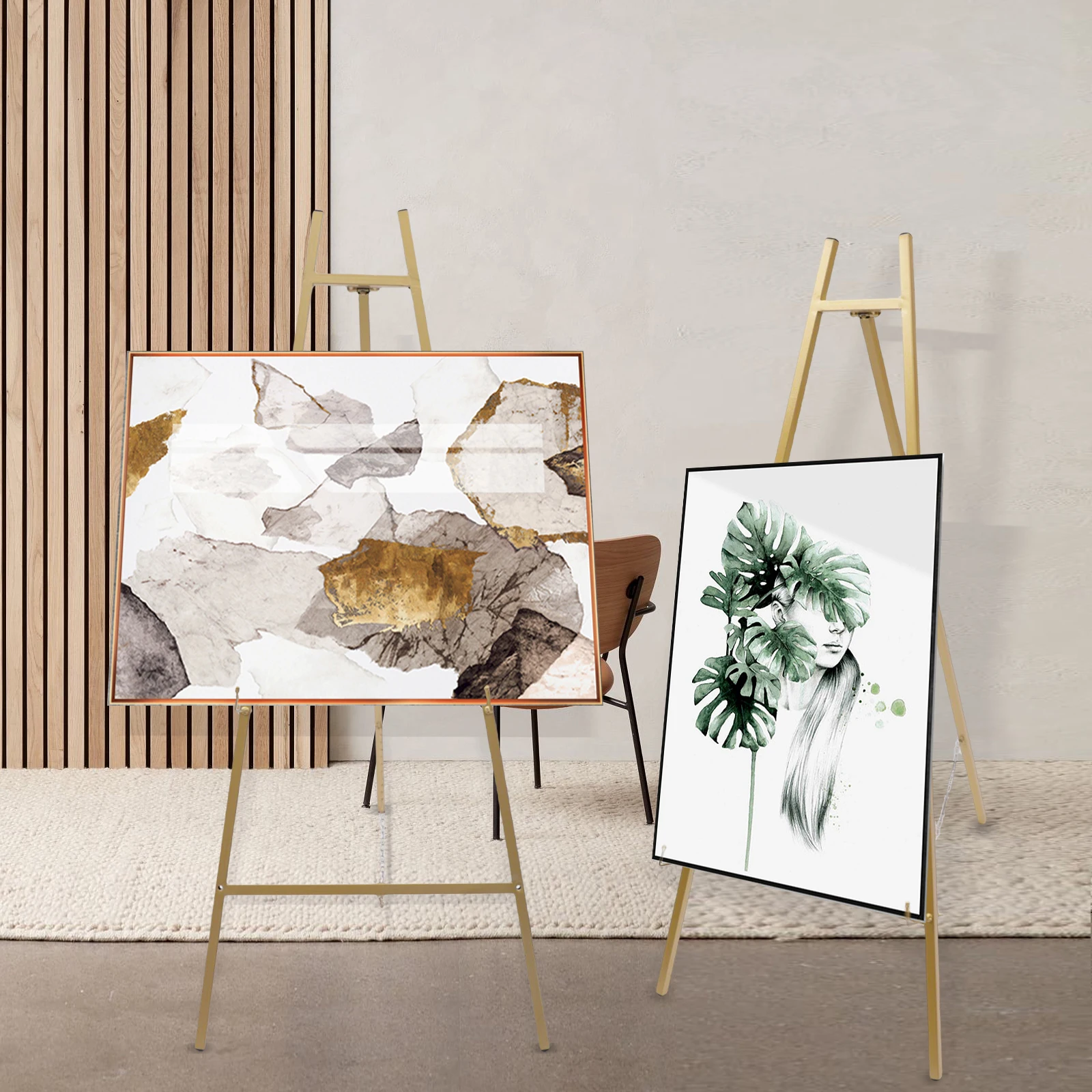2Pcs Gold Foldable Floor Easel Stand Tall Steel Pipe Wedding Shops Display Rack Drawing Poster For Wedding PatyDisplay Stand
2Pcs Gold Foldable Floor Easel Stand Tall Steel Pipe Wedding Shops Display Rack Drawing Poster For Wedding PatyDisplay Stand