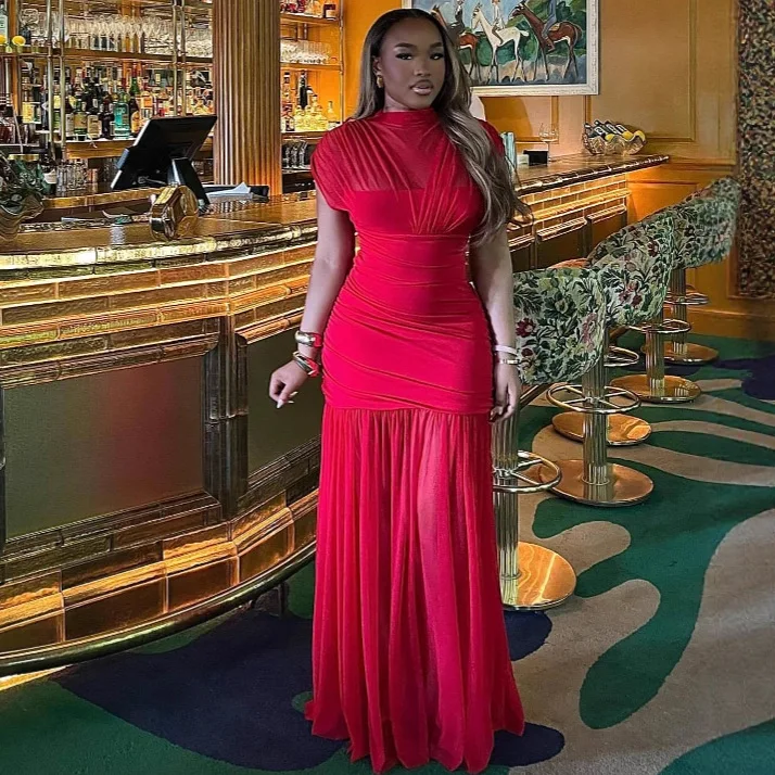 Women Mesh Dresses Solid A Line Dress Spliced Mock Neck Sleeveless Empire Cinched Waist Ankle Length Slim Streetwear 2025 Summer
Women Mesh Dresses Solid A Line Dress Spliced Mock Neck Sleeveless Empire Cinched Waist Ankle Length Slim Streetwear 2025 Summer