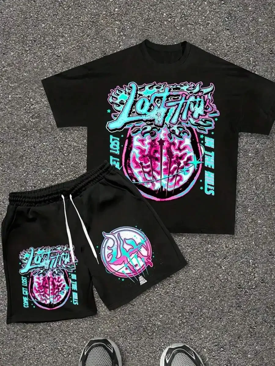 Mens 2-Piece Casual Set: Graphic Print T-Shirt And Drawstring Shorts, Loose Fit, Streetwear Style, Festival & Outdoor Wear
Mens 2-Piece Casual Set: Graphic Print T-Shirt And Drawstring Shorts, Loose Fit, Streetwear Style, Festival & Outdoor Wear