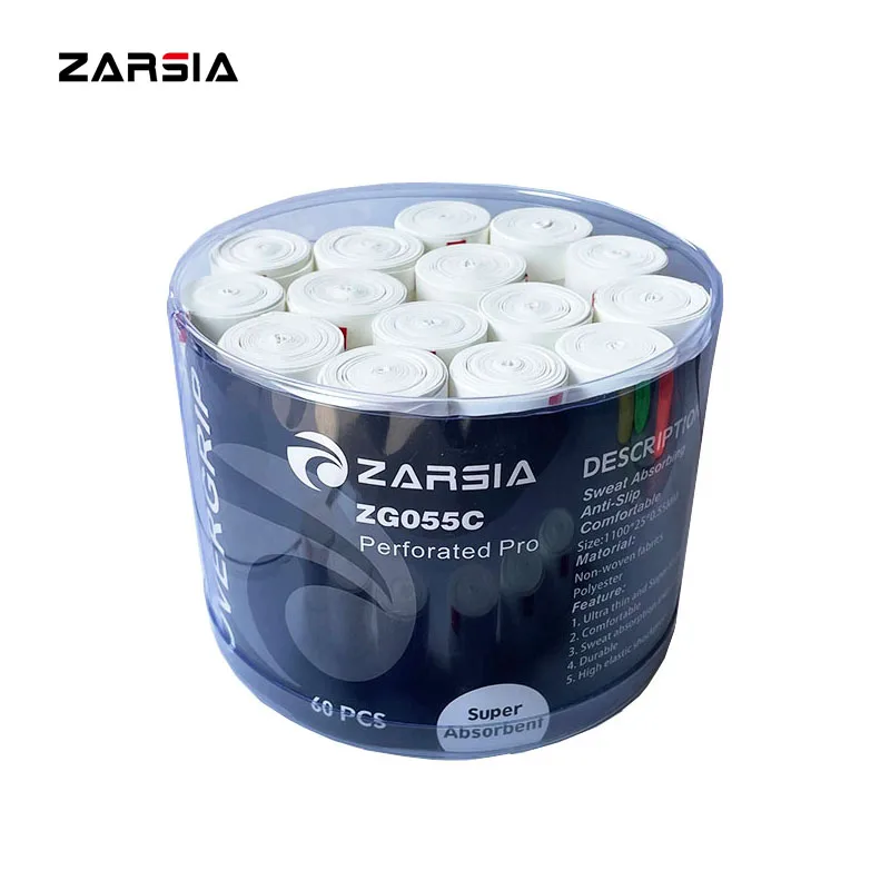 60pcs ZARSIA White 0.55mm Perforated Tennis Overgrip,Sticky Padel Racket Grip ,Anti-slip Badminton Racket Overgrips
60pcs ZARSIA White 0.55mm Perforated Tennis Overgrip,Sticky Padel Racket Grip ,Anti-slip Badminton Racket Overgrips
