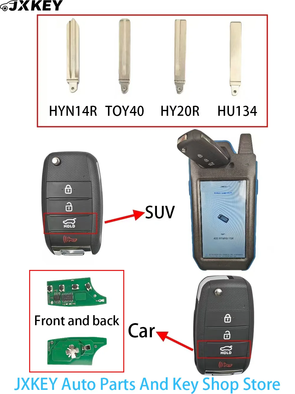 Пульт дистанционного управления для Kia Optima 2016 2017 2018 2019 2020, модель 95430-D4010, FCC ID: SY5JFRGE04, частота работы 433 МГц, без чипа.
Пульт дистанционного управления для Kia Optima 2016 2017 2018 2019 2020, модель 95430-D4010, FCC ID: SY5JFRGE04, частота работы 433 МГц, без чипа.