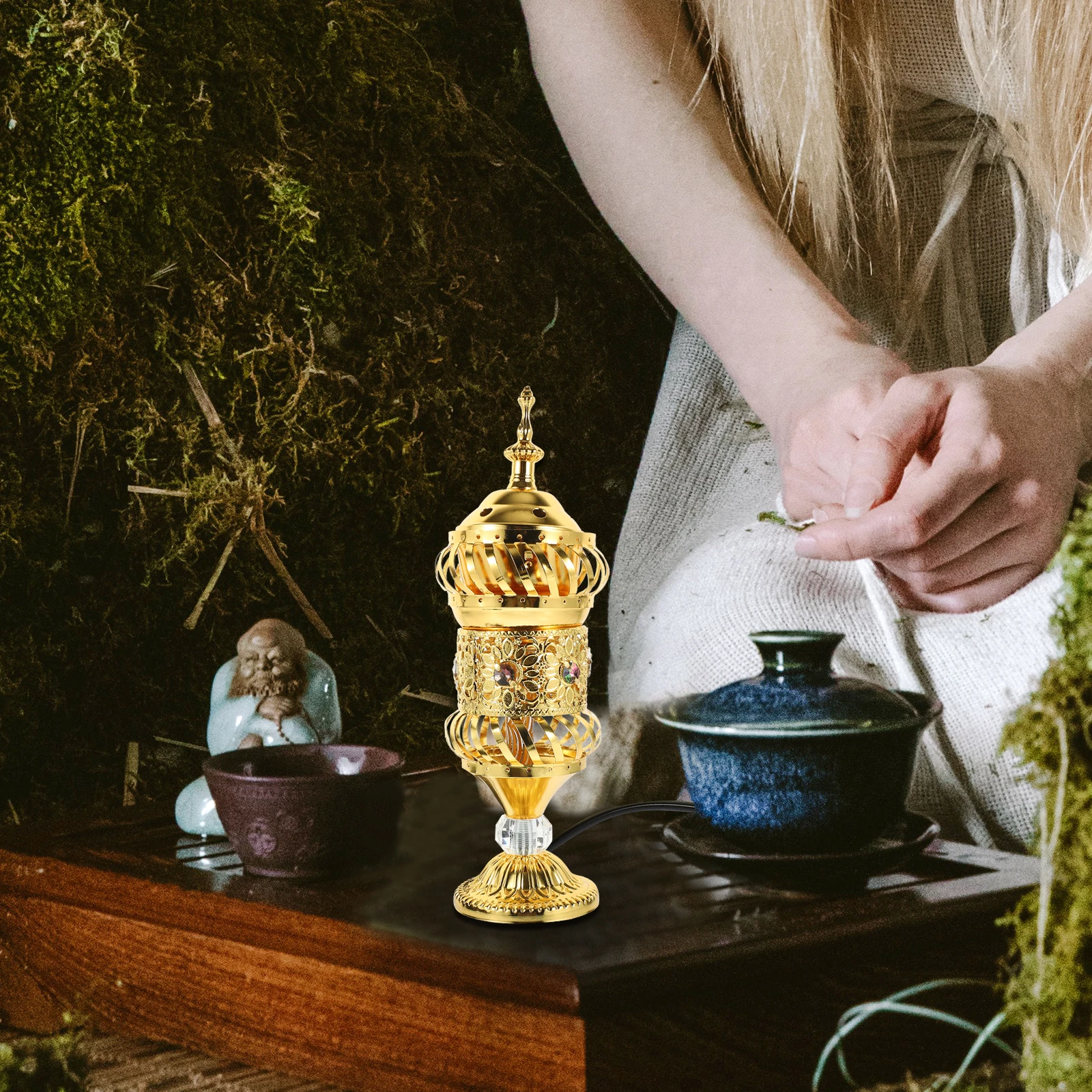 Metal Incense Burner Electric Censer Decorative Golden Small Relaxing Color Lightweight Compact
Metal Incense Burner Electric Censer Decorative Golden Small Relaxing Color Lightweight Compact