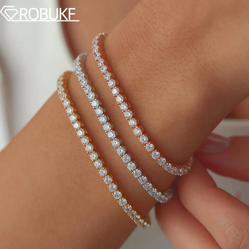 GRA Certified 3/4/5mm Moissanite Tennis Bracelets for Women Men S925 Silver 18k White Gold Gold Rose Gold Plated Wedding Jewelry
GRA Certified 3/4/5mm Moissanite Tennis Bracelets for Women Men S925 Silver 18k White Gold Gold Rose Gold Plated Wedding Jewelry