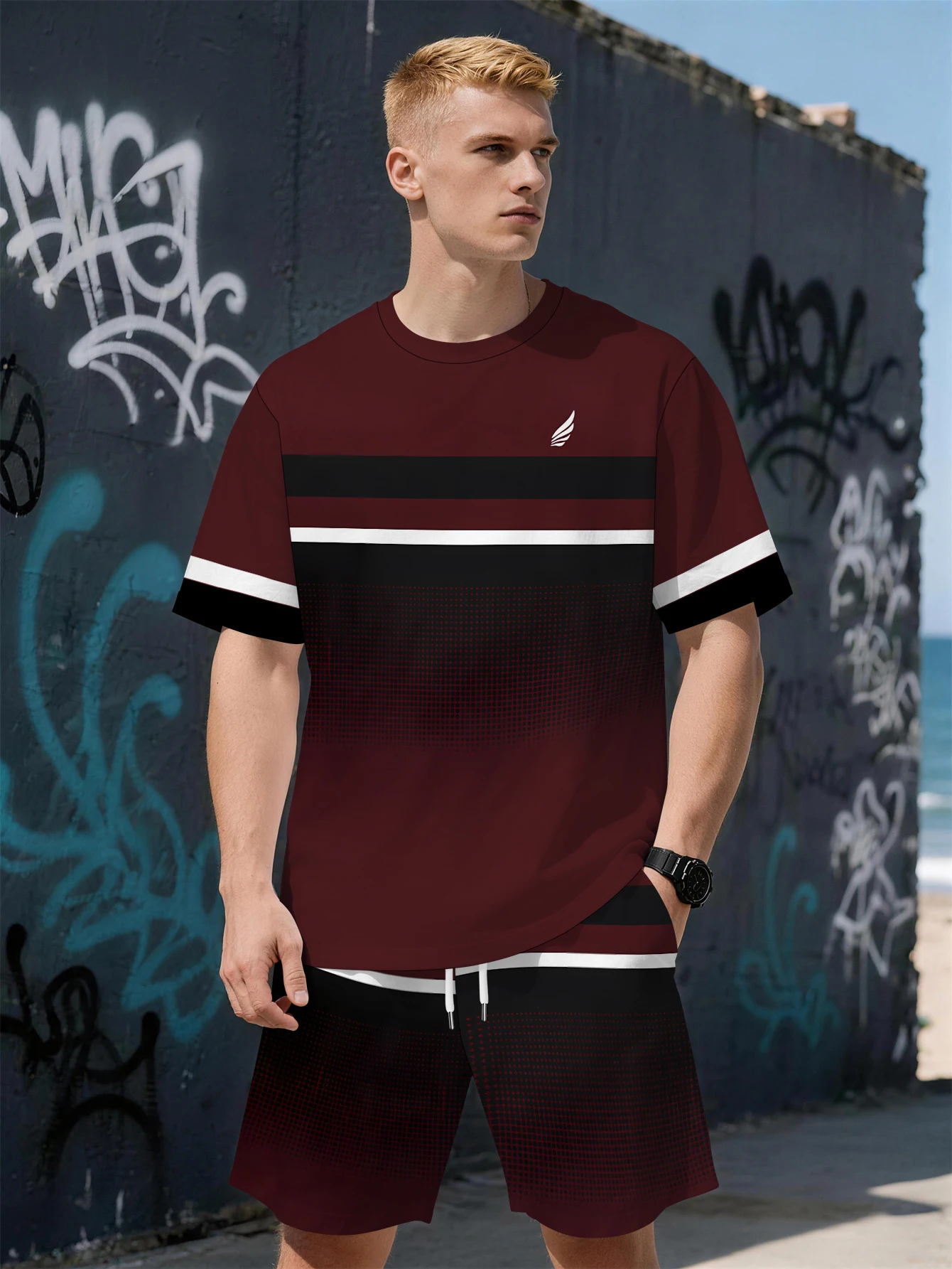 2026 Summer New Men's Short-Sleeved Set with 3D Patterned Print for Street Casual Fashion Comfortable and Soft
2026 Summer New Men's Short-Sleeved Set with 3D Patterned Print for Street Casual Fashion Comfortable and Soft