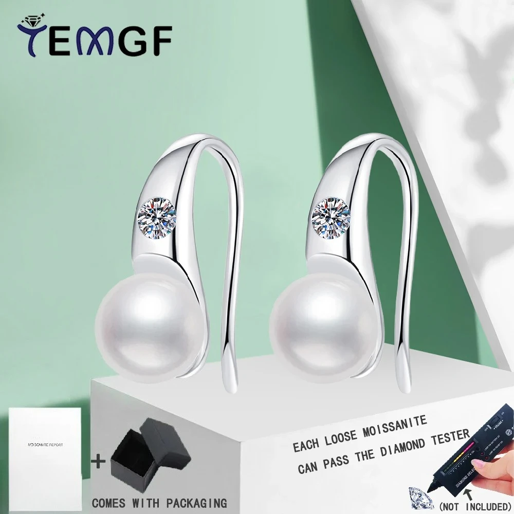 TEMGF S925 Sterling Silver Ear Studs 3mm Moissanite Inlay 7.5mm-8mm Pearl Earrings for Women Girls Simple Fashion Fine Jewelry
TEMGF S925 Sterling Silver Ear Studs 3mm Moissanite Inlay 7.5mm-8mm Pearl Earrings for Women Girls Simple Fashion Fine Jewelry