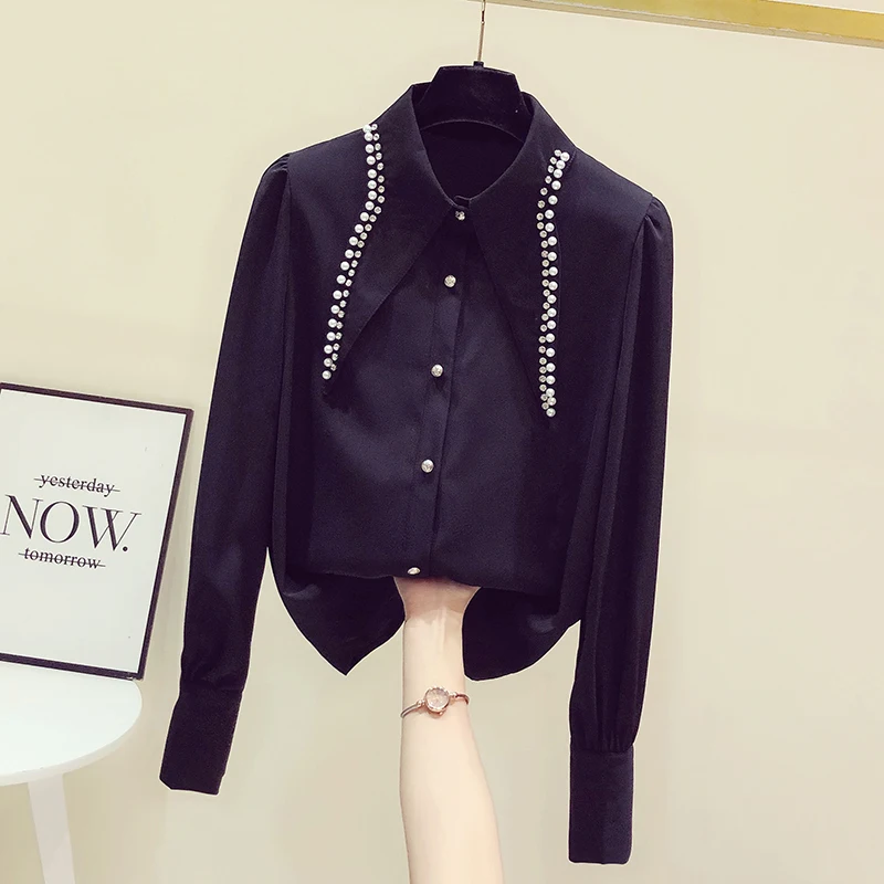 2024 New Spring Women's Heavy Industry Rhinestone Beaded Turn Down Collar Casual Loose Blouses Long Sleeve Top Ladies Shirt
2024 New Spring Women's Heavy Industry Rhinestone Beaded Turn Down Collar Casual Loose Blouses Long Sleeve Top Ladies Shirt