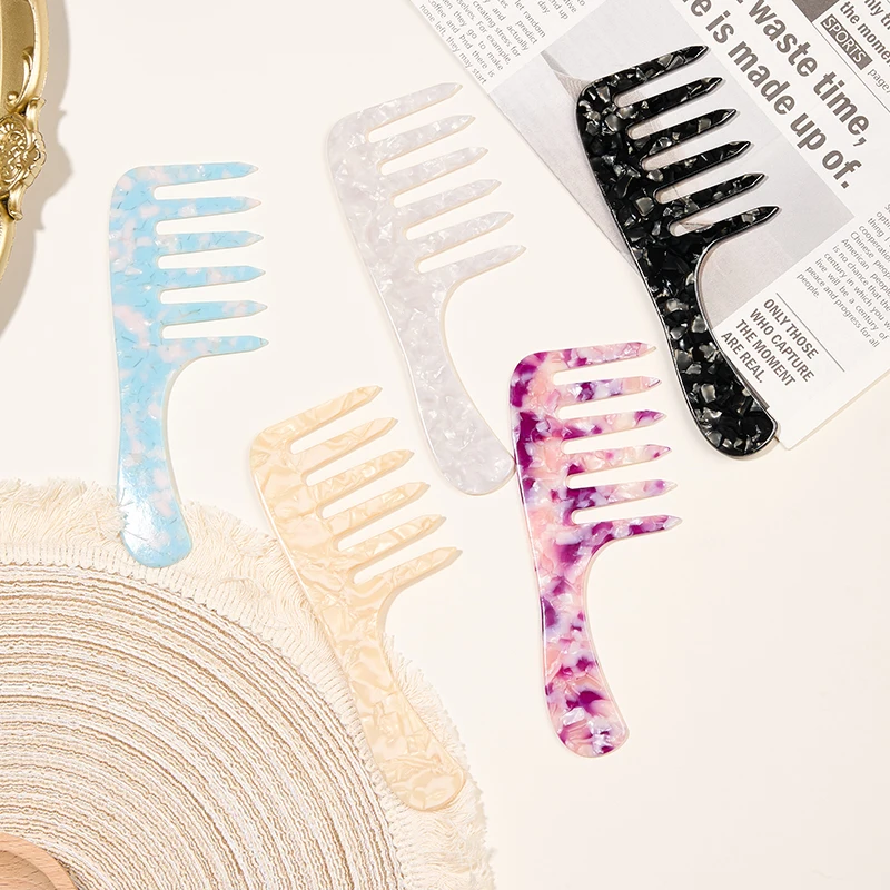 With Other Customer Logo 5 Colors Elegant Floral Print Acetate Wide Teeth Hair Comb Women Vintage Anti-Static Detangling Comb
With Other Customer Logo 5 Colors Elegant Floral Print Acetate Wide Teeth Hair Comb Women Vintage Anti-Static Detangling Comb