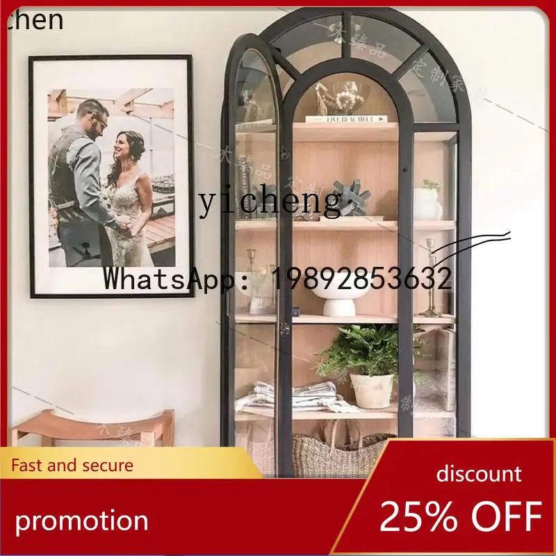 HT American light luxury solid wood wine cabinet living room arched large capacity display French retro bookcase
HT American light luxury solid wood wine cabinet living room arched large capacity display French retro bookcase