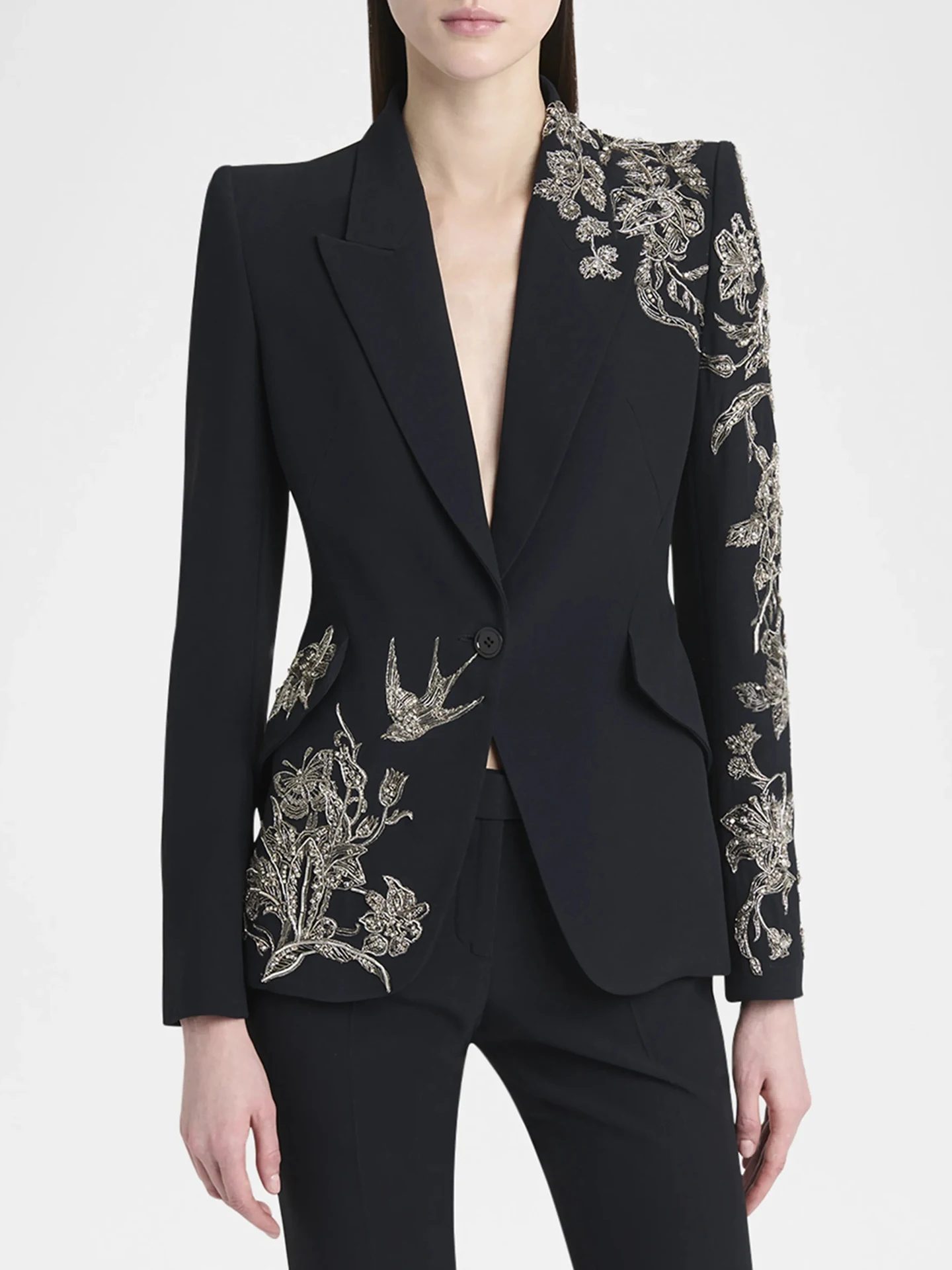 Ele Bla Embroidered Flead Suit Jaet Women's Autumn Luxury New Chinese Sle Formal Top Stand Fit Long Sve
Ele Bla Embroidered Flead Suit Jaet Women's Autumn Luxury New Chinese Sle Formal Top Stand Fit Long Sve