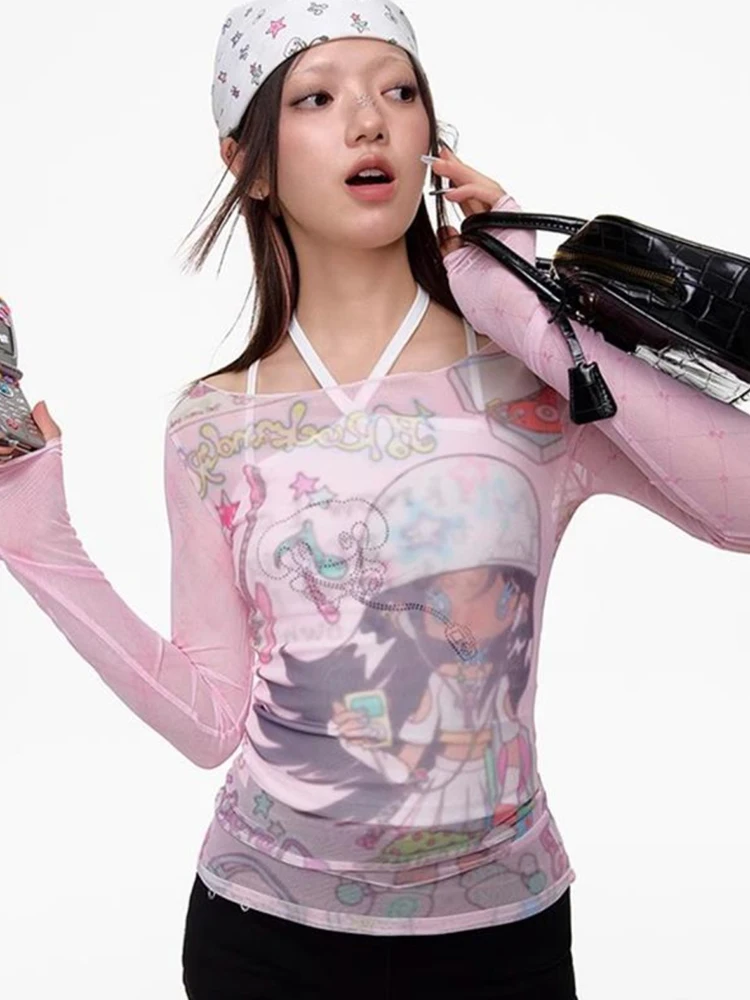 Spicy Girl One-Shoulder Long Sleeve T-Shirt Women's Summer Thin Mesh Inner Wear Slim Sexy See-through Lace Top Korean Style
Spicy Girl One-Shoulder Long Sleeve T-Shirt Women's Summer Thin Mesh Inner Wear Slim Sexy See-through Lace Top Korean Style
