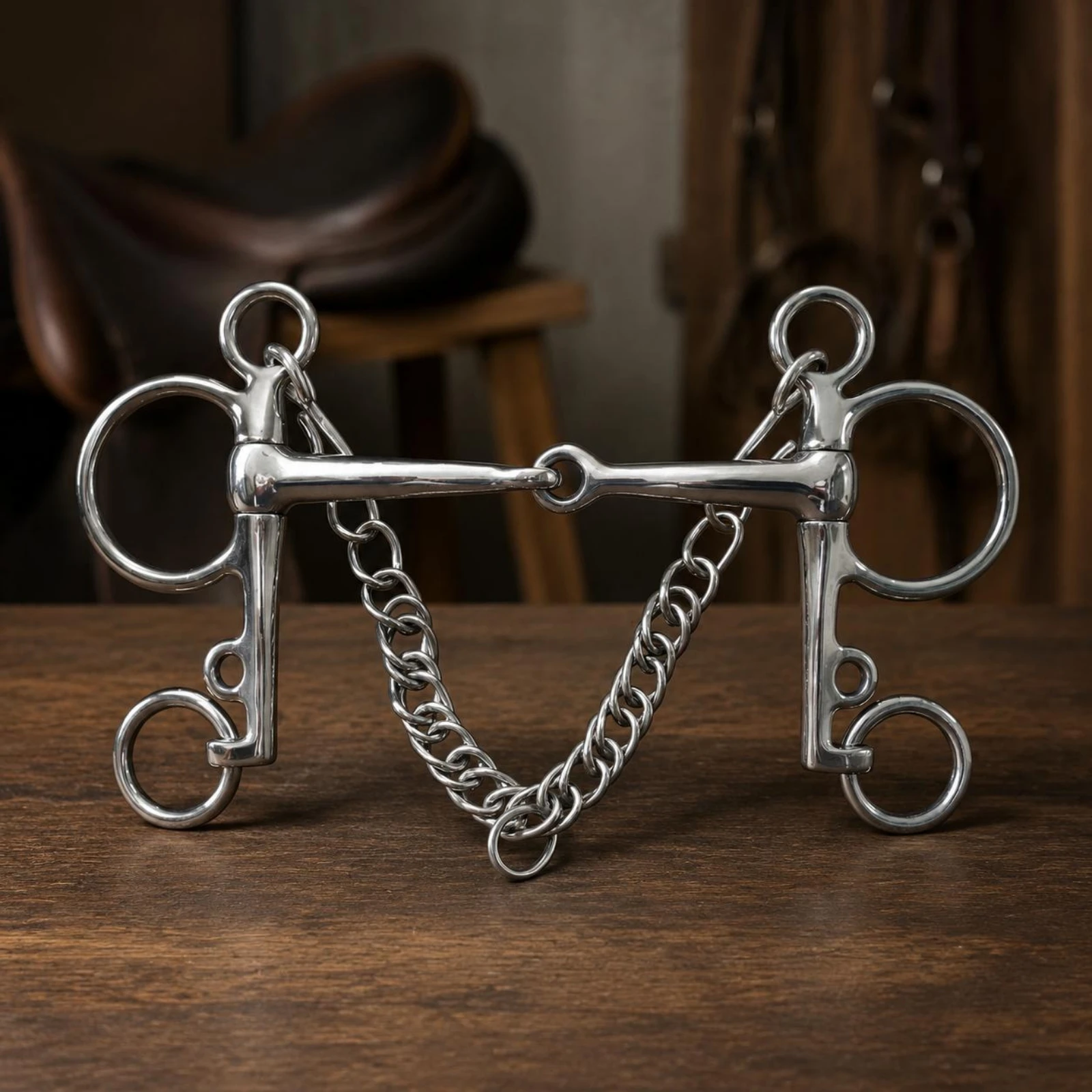 Pelham Bit with Curb Chain Silver-White Finish Equestrian Gear
Pelham Bit with Curb Chain Silver-White Finish Equestrian Gear