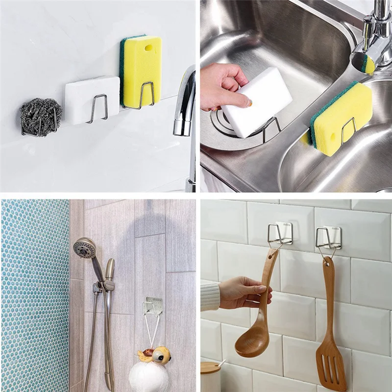 Wall Hooks Kitchen Organizer Stainless Steel Sink Sponges Drain Drying Rack Self Black-B61B
Wall Hooks Kitchen Organizer Stainless Steel Sink Sponges Drain Drying Rack Self Black-B61B