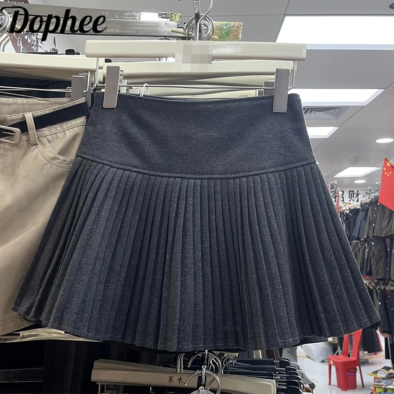 Dophee Original Woolen Pleated Skirt 2025 New Spring Autumn High Waist Short A-line Skirt Solid Color Japan Style JK Skirts
Dophee Original Woolen Pleated Skirt 2025 New Spring Autumn High Waist Short A-line Skirt Solid Color Japan Style JK Skirts