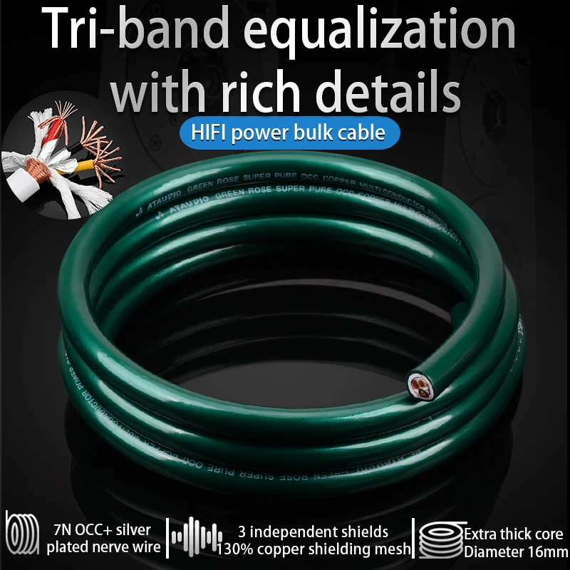 ATAUDIO HIFI 16mm HiFi OCC Power Cable CD/IEC Player Amplifier AC Power Cord Bulk Power Cable for DIY
ATAUDIO HIFI 16mm HiFi OCC Power Cable CD/IEC Player Amplifier AC Power Cord Bulk Power Cable for DIY