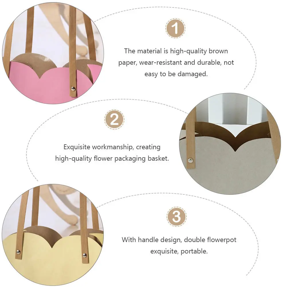 8pcs Waterproof Kraft Paper Flower Baskets Foldable Succulent Containers Portable Handle For Home Garden Flower Shop Plant
8pcs Waterproof Kraft Paper Flower Baskets Foldable Succulent Containers Portable Handle For Home Garden Flower Shop Plant