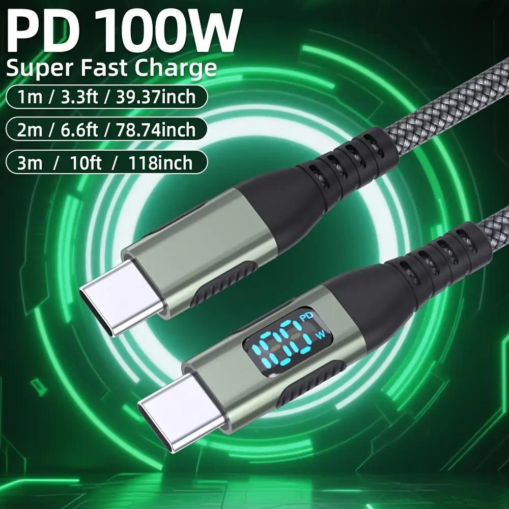 LAIHONEN USB-C to C Cable LED Display 100W Fast Charging 480Mbps Data Sync for iPhone 15/16 Pro Max, MacBook, iPad Pro
LAIHONEN USB-C to C Cable LED Display 100W Fast Charging 480Mbps Data Sync for iPhone 15/16 Pro Max, MacBook, iPad Pro