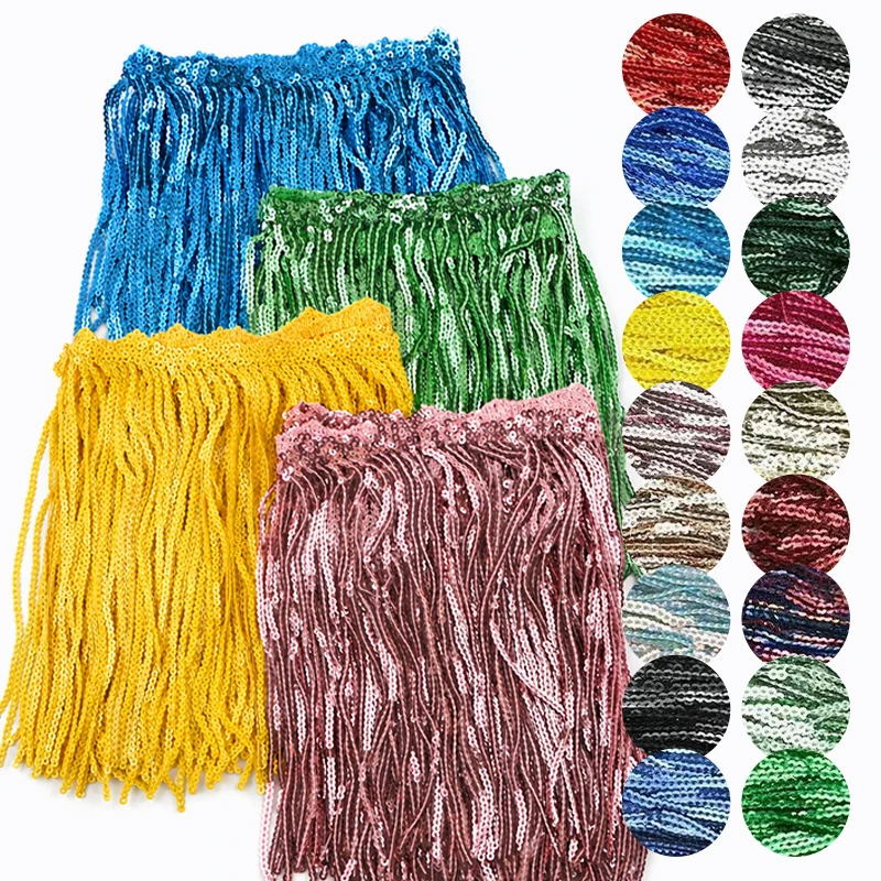 5/9Yards 17cm Sequins Fringe Tassels Latin Dress Trimmings Stage Garment Decor Lace Trim Tassel Fringes Sewing Crafts Materials
5/9Yards 17cm Sequins Fringe Tassels Latin Dress Trimmings Stage Garment Decor Lace Trim Tassel Fringes Sewing Crafts Materials
