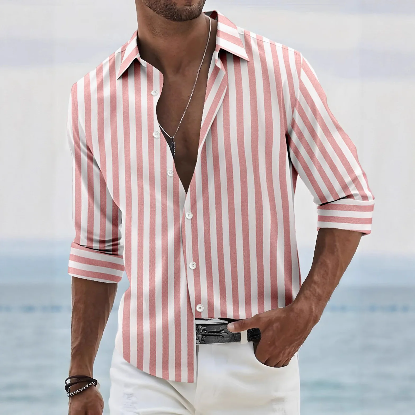 Men's Yarn-Dyed Striped Shirt Breathable Cotton Linen Blend Soft Comfortable Casual Loose Fit Long Sleeve Tops For Daily Wea
Men's Yarn-Dyed Striped Shirt Breathable Cotton Linen Blend Soft Comfortable Casual Loose Fit Long Sleeve Tops For Daily Wea