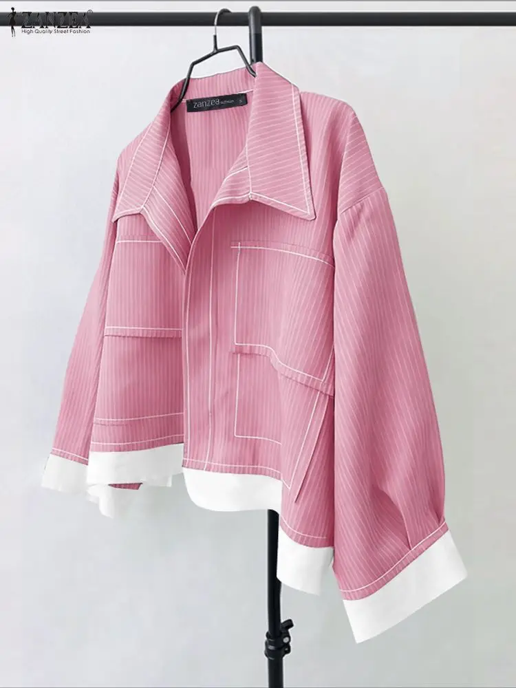 ZANZEA женские корейские осенние рубашки 2025, полосатая лоскутная блузка с длинными рукавами, модные топы, туника с карманами, офисная Blusas Femininas
ZANZEA женские корейские осенние рубашки 2025, полосатая лоскутная блузка с длинными рукавами, модные топы, туника с карманами, офисная Blusas Femininas