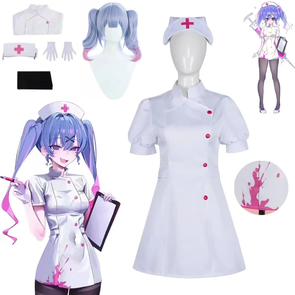 Anime Blue Hair Girl Rabbit Hole Nurse Cosplay Suit Sexy Nurse Outfit with Stockings and Nurse Cap Female Role Play Party Dress
Anime Blue Hair Girl Rabbit Hole Nurse Cosplay Suit Sexy Nurse Outfit with Stockings and Nurse Cap Female Role Play Party Dress