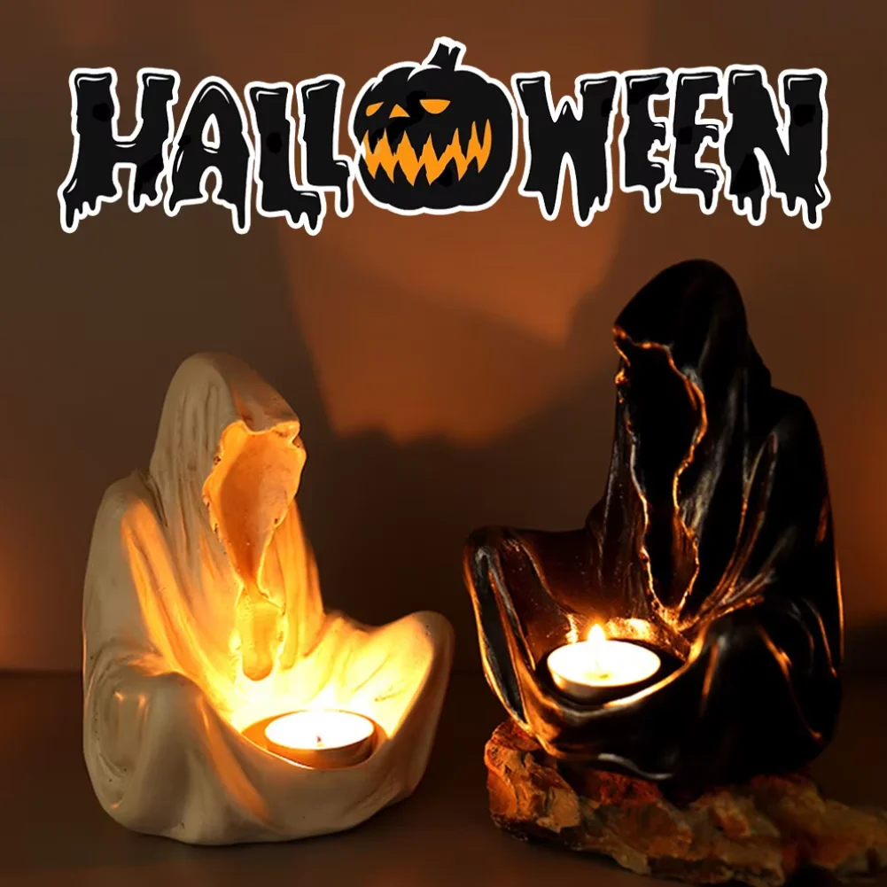 Подсвечник в виде призрака на Хэллоуин, подсвечник из смолы Grim Reaper, декоративный подсвечник в готическом стиле для волшебника, товары для дома
Подсвечник в виде призрака на Хэллоуин, подсвечник из смолы Grim Reaper, декоративный подсвечник в готическом стиле для волшебника, товары для дома