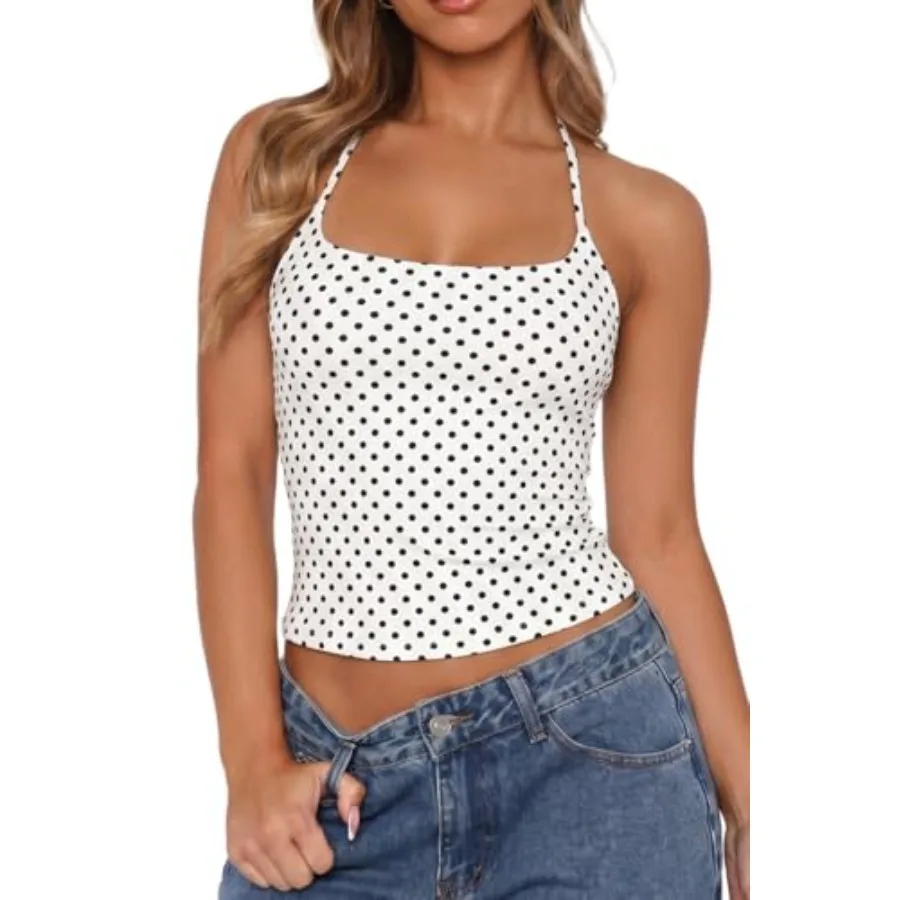 QINSEN Self Tie Halter Neck Basic Shirts for Womens Double Lined Slimming Fit Going Out Sleevel Tops
QINSEN Self Tie Halter Neck Basic Shirts for Womens Double Lined Slimming Fit Going Out Sleevel Tops
