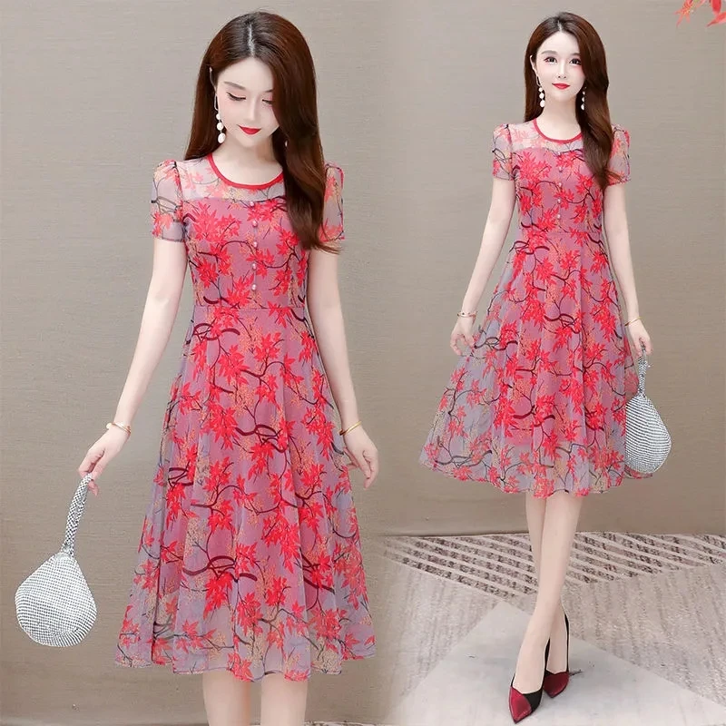 Korean Mom's Medium Length Bubble Sleeve Vestidos 2024 Summer Middle Aged Mother Round Neck Fashion Mid Length Version Dresses
Korean Mom's Medium Length Bubble Sleeve Vestidos 2024 Summer Middle Aged Mother Round Neck Fashion Mid Length Version Dresses
