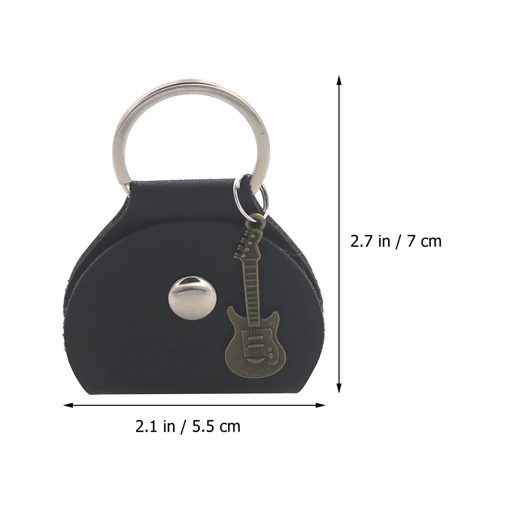 1 Set Pu Guitar Pick Bag Keychain Plectrum Holder For Guitar Bass Ukulele Storage Portable Pick Holder Case Instrument