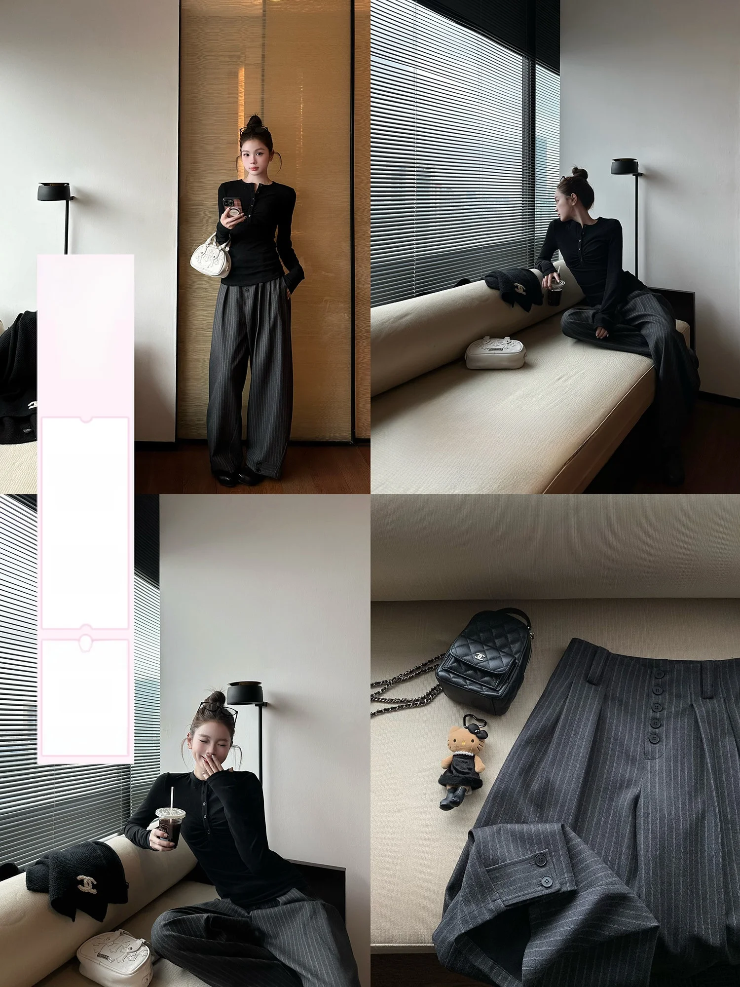 Loose Wide Leg Grey Striped Suit Pants Casual Comfortable Leisure Trousers Vintage Style Button Closure Polyester Blend
Loose Wide Leg Grey Striped Suit Pants Casual Comfortable Leisure Trousers Vintage Style Button Closure Polyester Blend