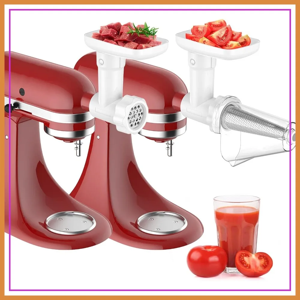 Fruit & Vegetable Strainer and Meat Grinder Attachment Set for Stand Mixer, Includes Sausage Stuffer Tubes and Juicer Auger
Fruit & Vegetable Strainer and Meat Grinder Attachment Set for Stand Mixer, Includes Sausage Stuffer Tubes and Juicer Auger