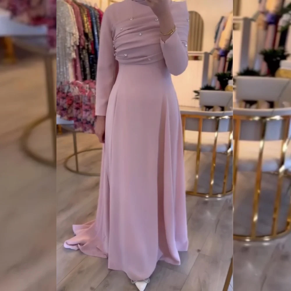 Customized Jersey Rhinestone Pleat A-line High Collar Long Dresses Bespoke Occasion Evening Simple Elegant
Customized Jersey Rhinestone Pleat A-line High Collar Long Dresses Bespoke Occasion Evening Simple Elegant
