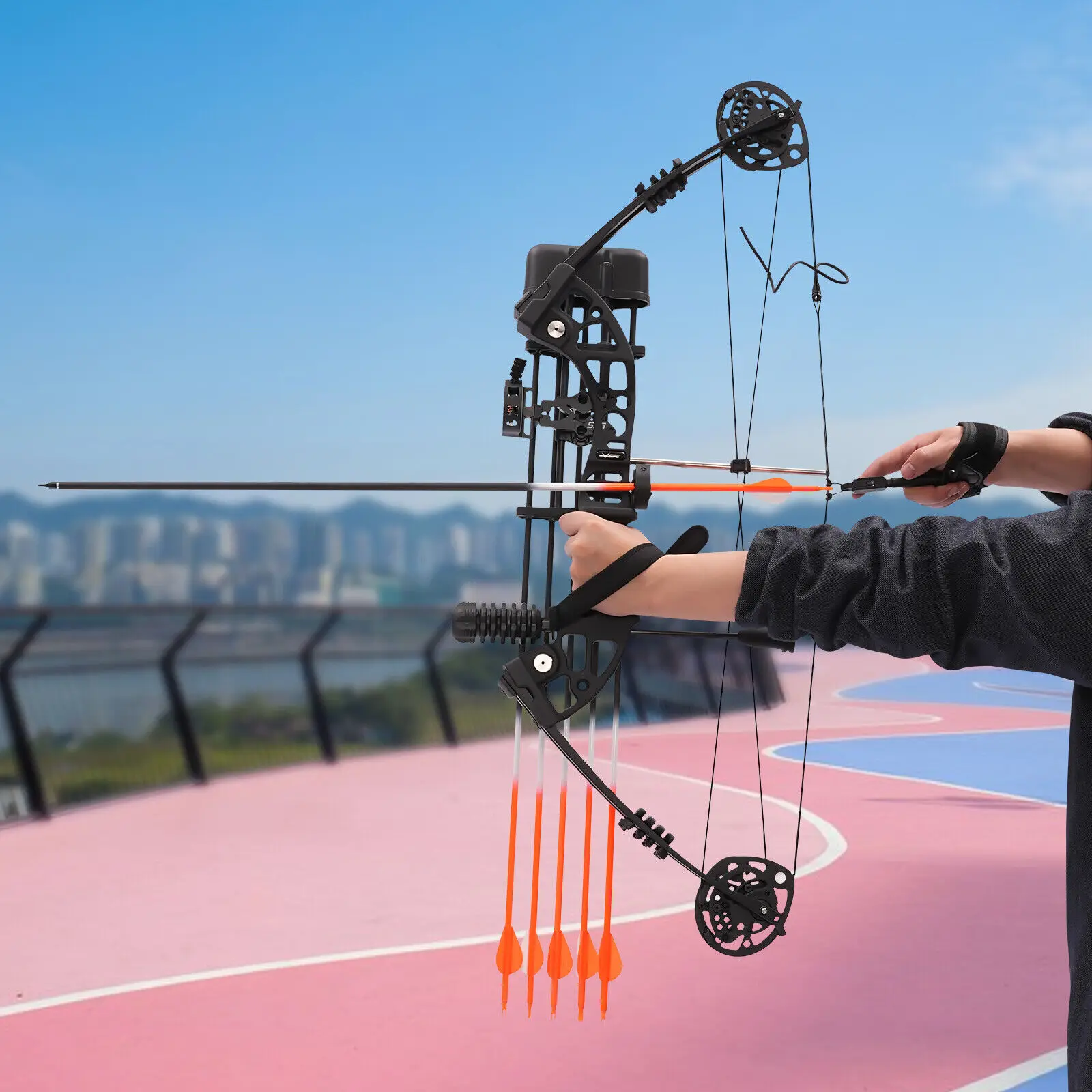 329fps Adult Compound Bow Kit, Archery Hunting Shooting, w/ 12 Arrows, with 30-60lbs Draw Weight, 19-30in Draw Length
329fps Adult Compound Bow Kit, Archery Hunting Shooting, w/ 12 Arrows, with 30-60lbs Draw Weight, 19-30in Draw Length