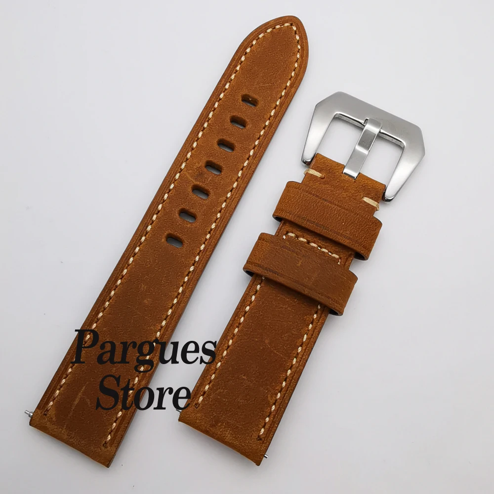 22mm Black Green Brown Blue Leather Strap Silver Stainless Steel Buckle Strap
22mm Black Green Brown Blue Leather Strap Silver Stainless Steel Buckle Strap